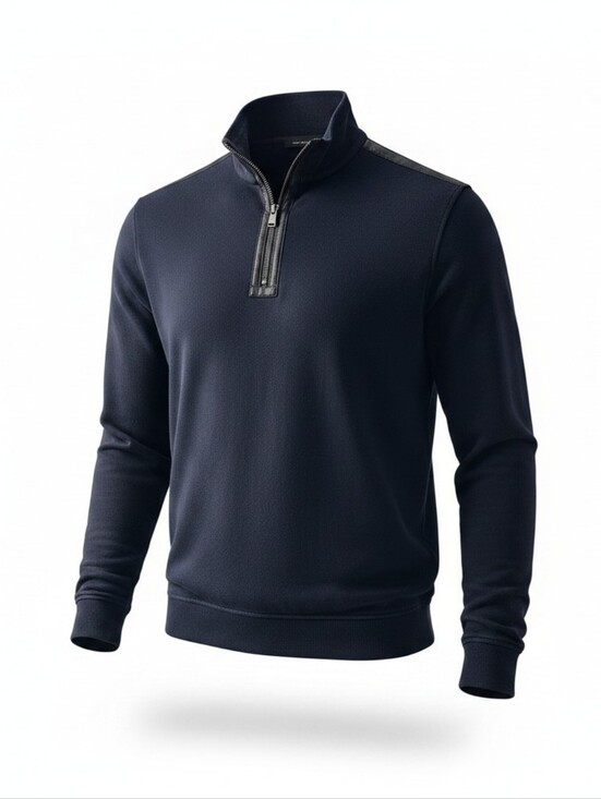 Hugo Boss Other - Hugo Boss Black Quarter-Zip Mock Collar Men's Sweater Size M